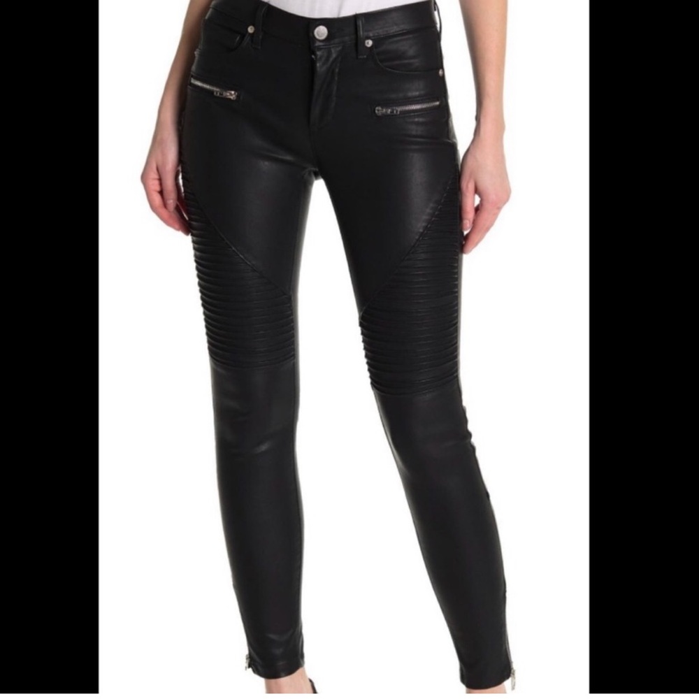 NWOT Blank NYC Black Vegan Leather Moto Pant Size 32/32